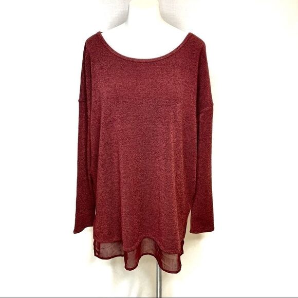 Silence + Noise burgundy Hannah oversized sweater - Picture 2 of 16